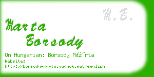 marta borsody business card